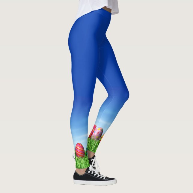 PÅSK Leggings Bunny Egg Yoga Byxor Women's Girls (Höger)