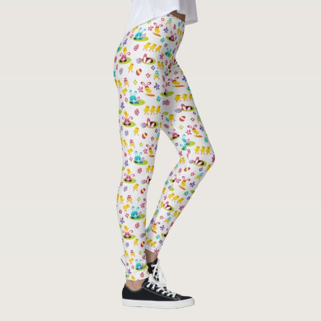 PÅSK Leggings Bunny Egg Yoga Byxor Women's Girls (Höger)