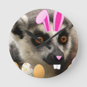 Påsk Lemur Rund Klocka