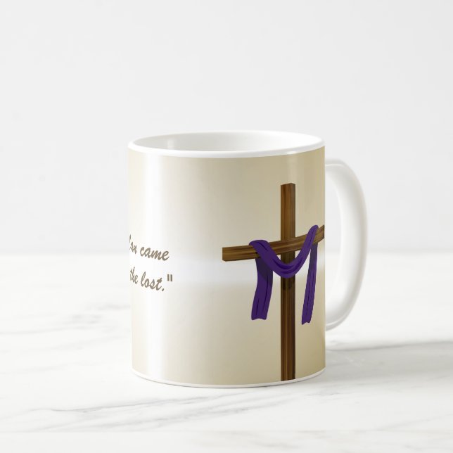 Påsk Lent Kor Lila Draps Resurretion Day Kaffemugg (Framsida höger)