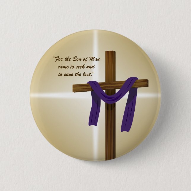 Påsk Lent Kor Lila Draps Resurretion Day Knapp (Framsida)