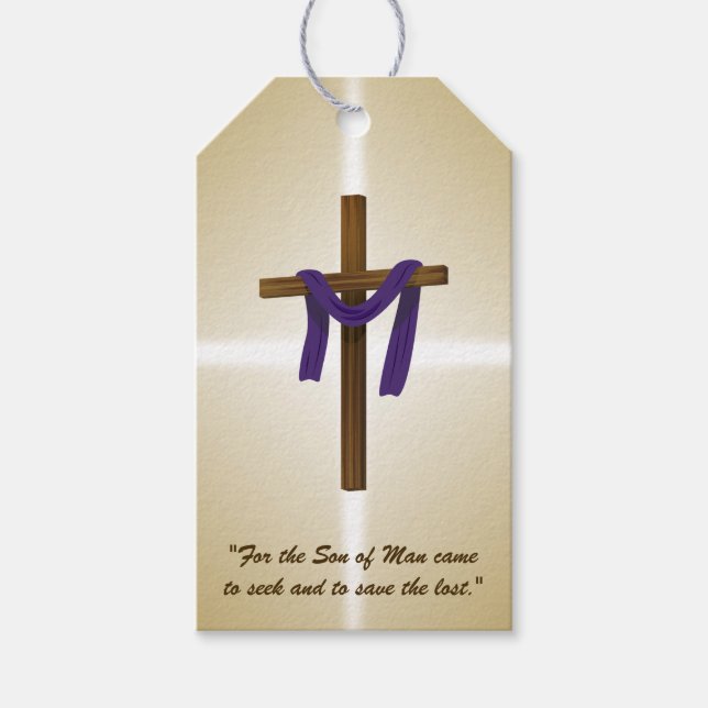 Påsk Lent Kor Lila Draps Resurretion Day Presentetikett (Framsidan)