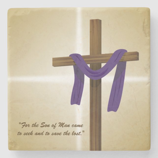 Påsk Lent Kor Lila Draps Resurretion Day Stenunderlägg (Framsidan)