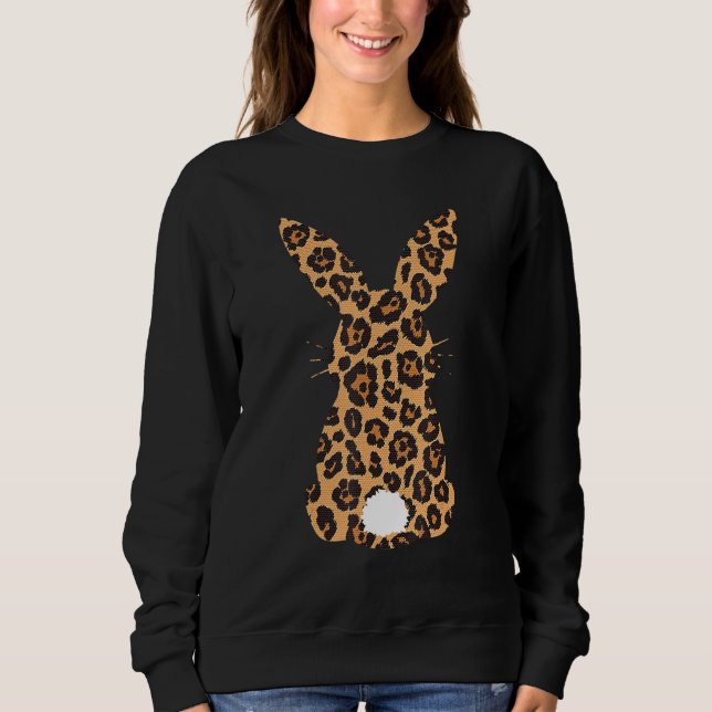 Påsk Leopard Bunny Rabbit Handflatan Söndag Girls  T Shirt (Framsida)