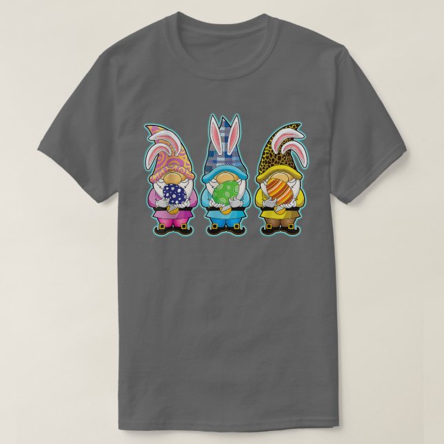 Påsk Leopard Gnomes Bunny Cute Hoppy Egg T Shirt (Design framsida)