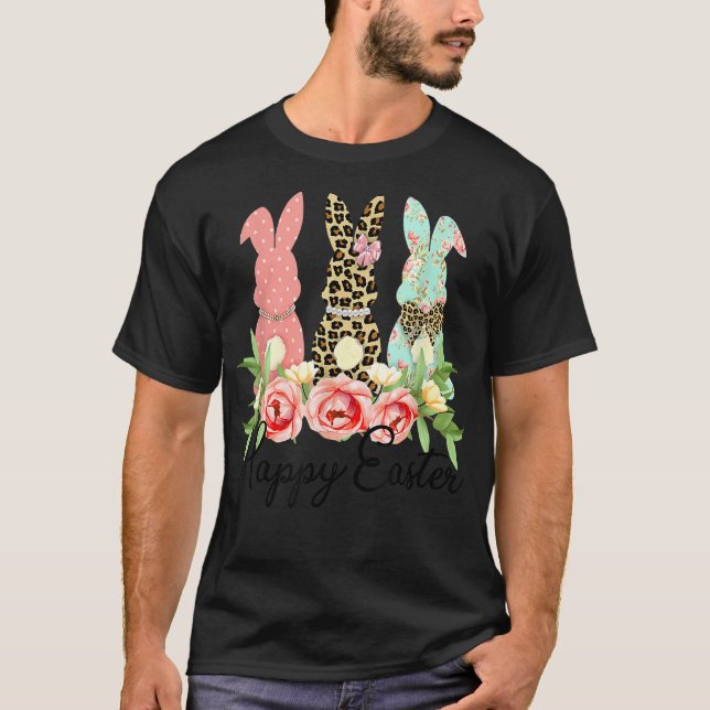 Påsk Leopard Kanin Påskharen Palmsöndag Flickor Kv T Shirt (Framsida)