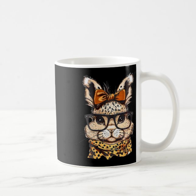 Påsk Leopardtryck Glas Kanin Tryck  Kaffemugg (Höger)
