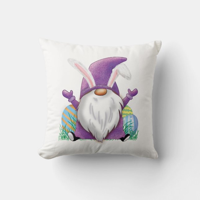 Påsk Lila Gnome Kudde (Framsida)