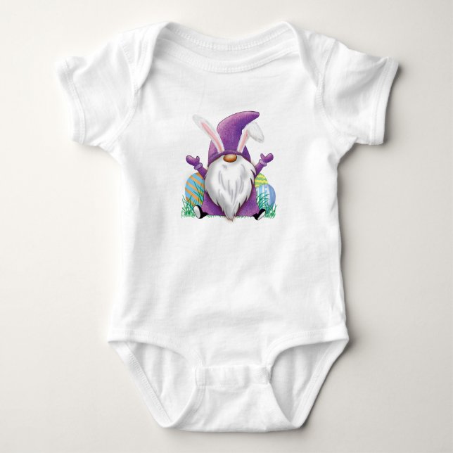 Påsk Lila Gnome T Shirt (Framsida)