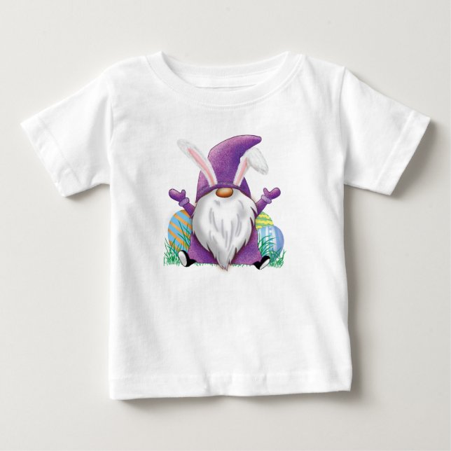 Påsk Lila Gnome T Shirt (Framsida)