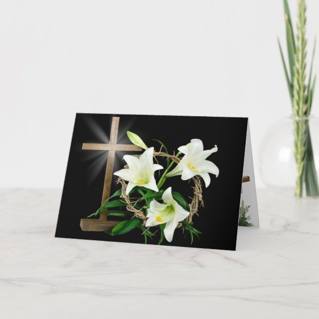 Påsk Lilies, Krona och Kor Helgkort (Framsida)