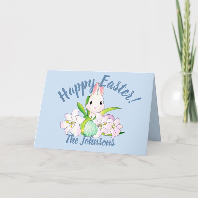 Påsk Lilies & Sweet Bunnies Helgkort (Framsida)