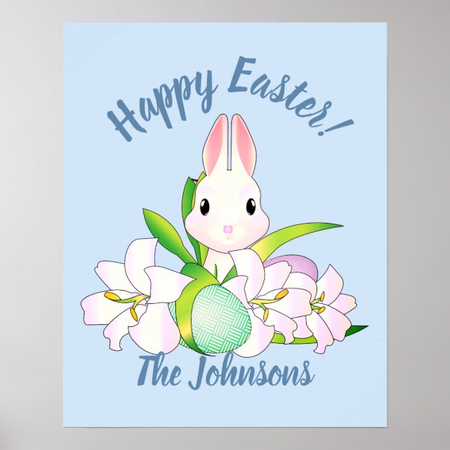 Påsk Lilies & Sweet Bunnies Poster (Framsidan)