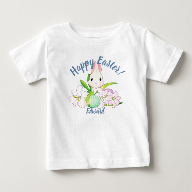 Påsk Lilies & Sweet Bunnies T Shirt (Framsida)