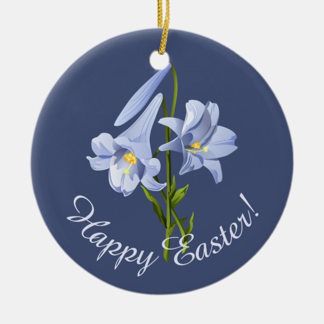 Påsk Lily Bouquet Julgransprydnad Keramik (Framsidan)