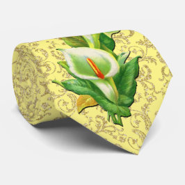 Påsk Lily Guld Damask on Gult Background Tie Slips