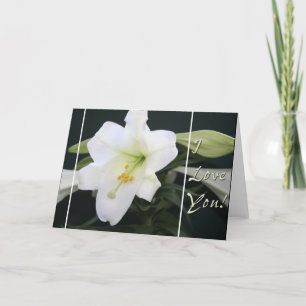 Påsk Lily "I Kärlek you" hälsningskort Helgkort