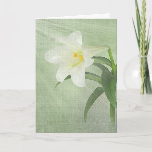 Påsk Lily på Grönt Helgkort (Framsida)