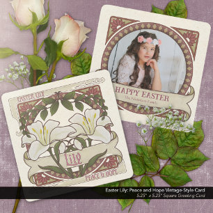 Påsk Lily: Vintage Stil Design Peace Hope Julkort
