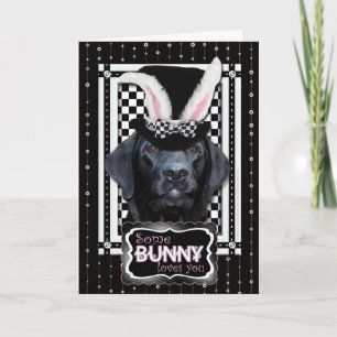 Påsk - Lite Bunny Kärlek du - Labrador - Black Helgkort