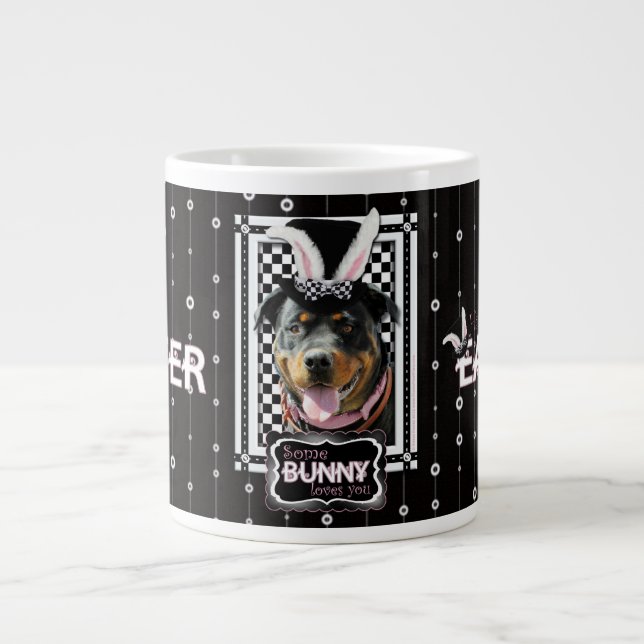 Påsk - Lite Bunny Kärlek You - Rottweiler Jumbo Mugg (Framsidan)