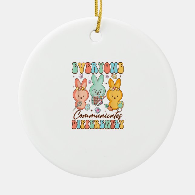 Påsk Logopedi SLP Alla Kommunicerar Di Julgransprydnad Keramik (Framsidan)