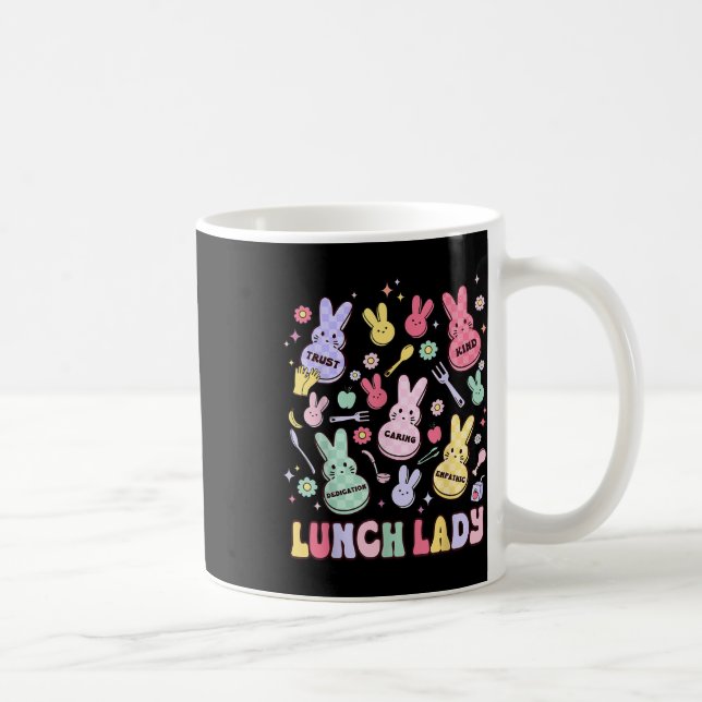 Påsk Lunch Dam Squad Retro School Cafeteria Gro Kaffemugg (Höger)