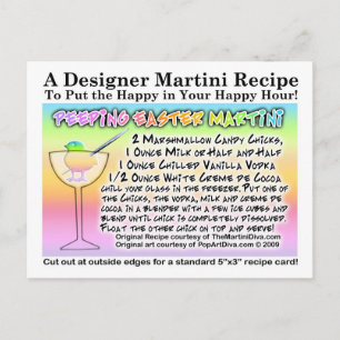 Påsk Marshmallow Martini Recipe-vykort Vykort