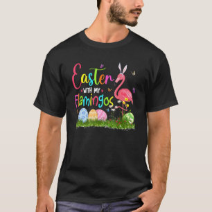 Påsk med min Flamingos Cute Bunny Flamingo Easte T Shirt