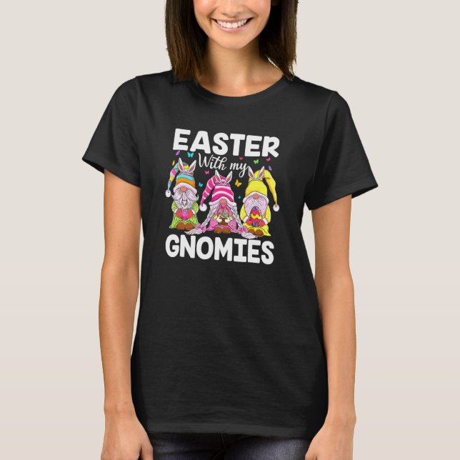 Påsk med min Gnomies Bunny Öron Egg Hunting Happ T Shirt (Framsida)