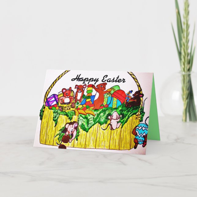 PÅSK, MICE STEAL CANDY Card Helgkort (Framsida)