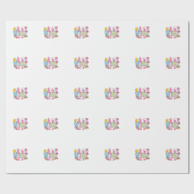 Påsk Mimi Kanin Öron Coquette Bow Påsk Kanin  Presentpapper (Platt)