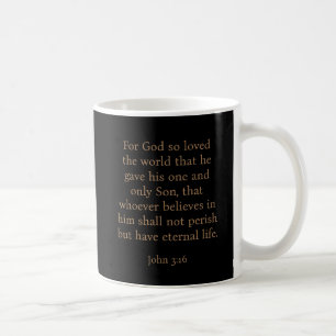 Påsk minimalistiskt modernt monogram John 3:16 sva Kaffemugg