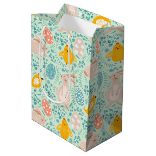 Påsk mönster med ägg, boj, chick, blommor