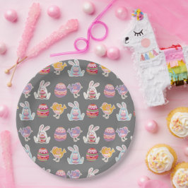 Påsk Mönster Sonic Silver Pappra Tallrikar