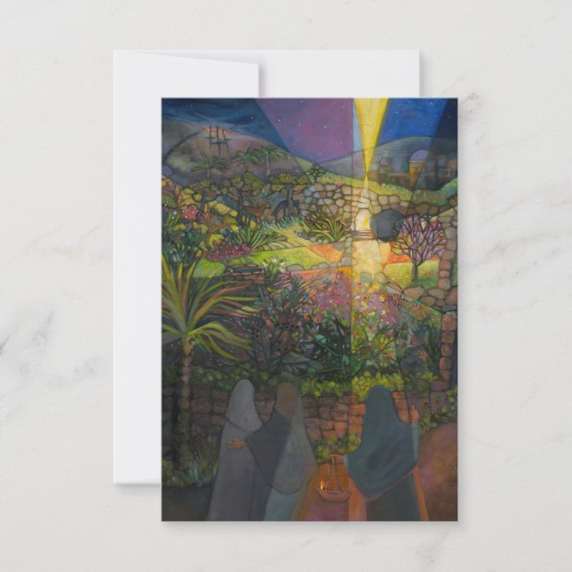 Påsk morgon Prayer Card, kvinnor i Grav (Framsida)