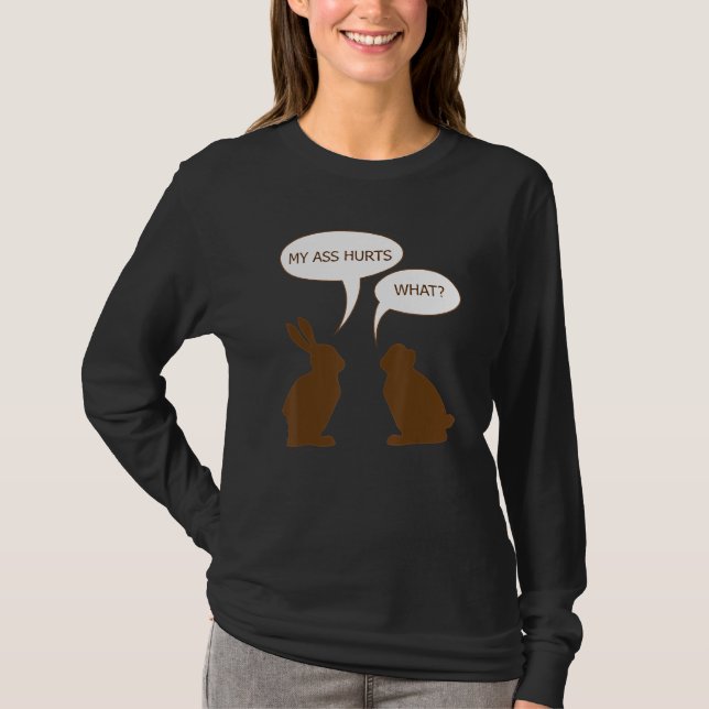 Påsk My Butt Ontr Chocolate Bunny Rabbit T Shirt (Framsida)