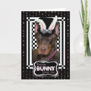 Påsk - någon kanin älskar dig - Doberman Helgkort