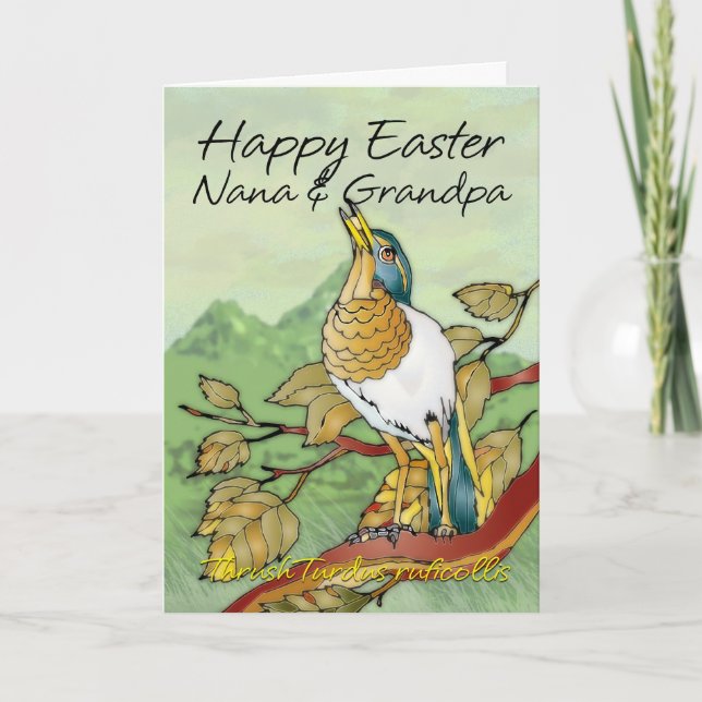 Påsk - Nana & morfar Helgkort (Framsida)