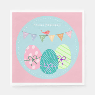 Påsk Napkins Personlig Cute Eggs Pappersservett