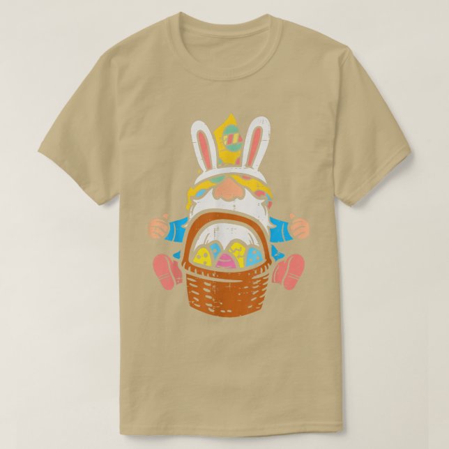 Påsk Nordic Gnome Bunny Öron Eggs Basket Manar Wom T Shirt (Design framsida)