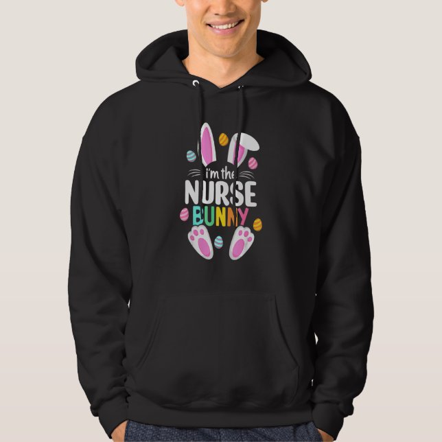 Påsk Nurse Bunny Öron Nursing Påskägg Stethos Hoodie (Framsida)