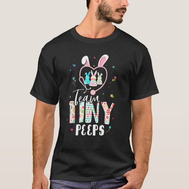 Påsk Nurse Nicu Påsk Day Stethoscope Cute Bunn T Shirt (Framsida)