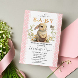 Påsk Oh Baby Bunny Vår Girl Baby Shower Inbjudningar