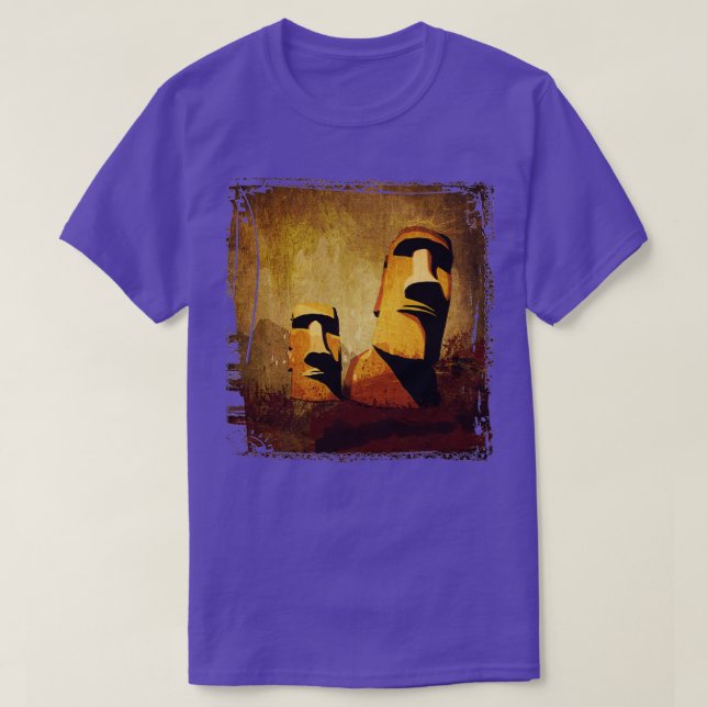 Påsk ön Moai-chefer T Shirt (Design framsida)