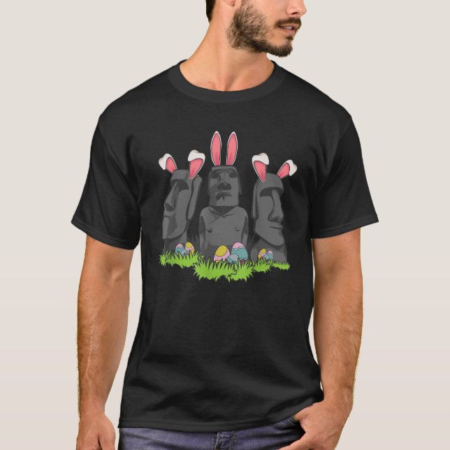 Påsk ön Moai Figurer Cute Travelers Funny Gi T Shirt (Framsida)