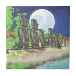 Påsk ön Moai Kakelplatta
