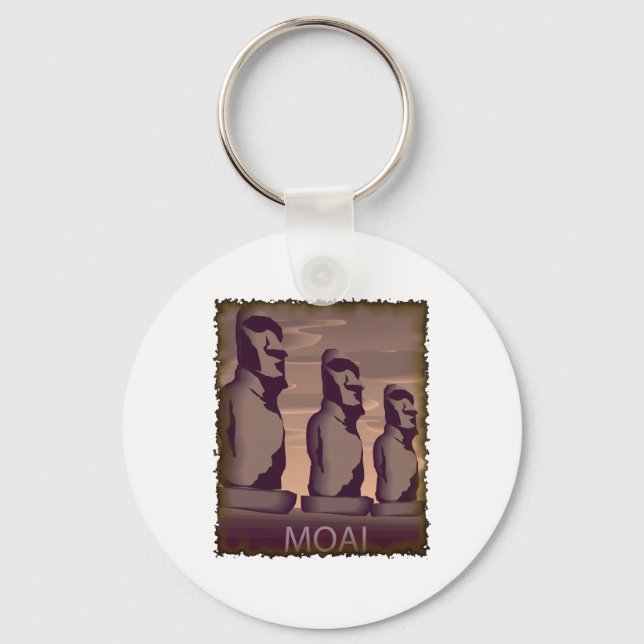 Påsk ön Moai Nyckelring (Framsida)