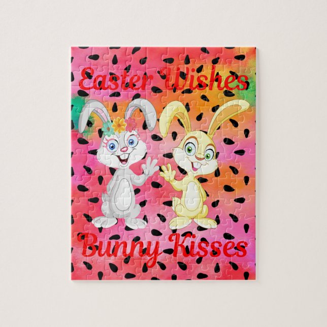 PÅSK ÖNSKEMÅL, BUNNY KISSES JIGSAW PUZZLE PUSSEL (Vertikal)