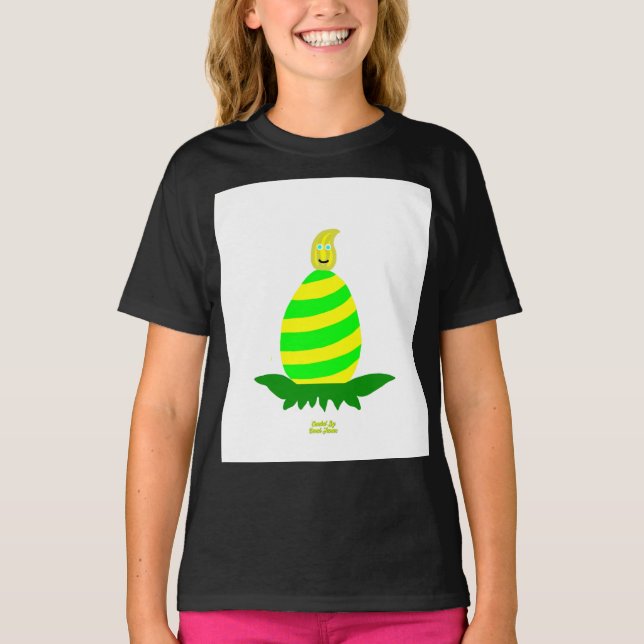 Påsk Önskemål Girls Black Basic T Shirt (Framsida)